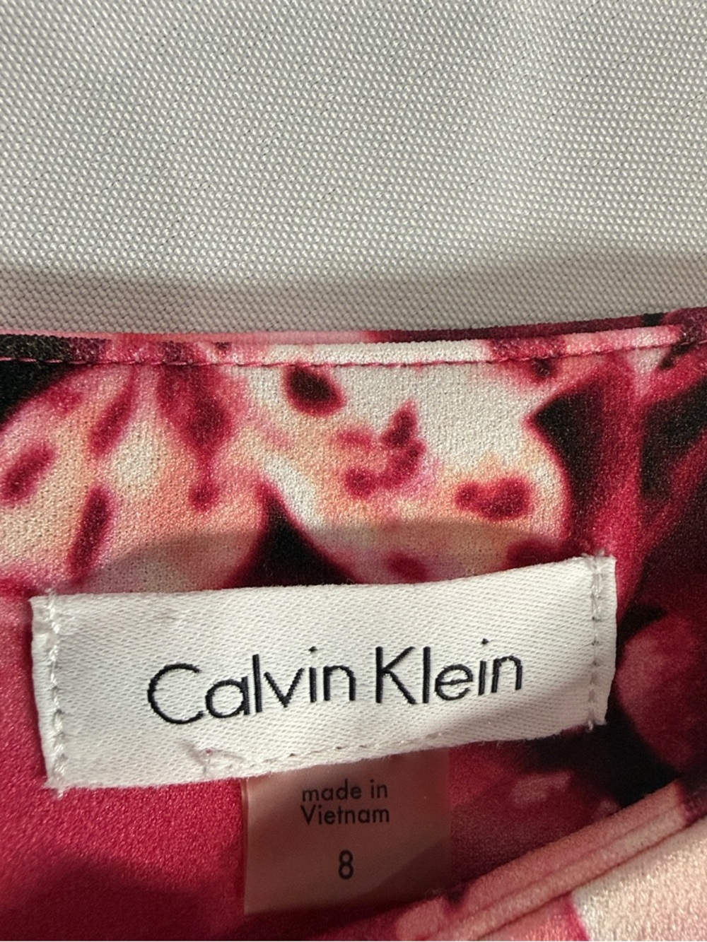 Calvin Klein Pink Floral Bell-Sleeve Midi Dress Size M - Picture 4 of 11